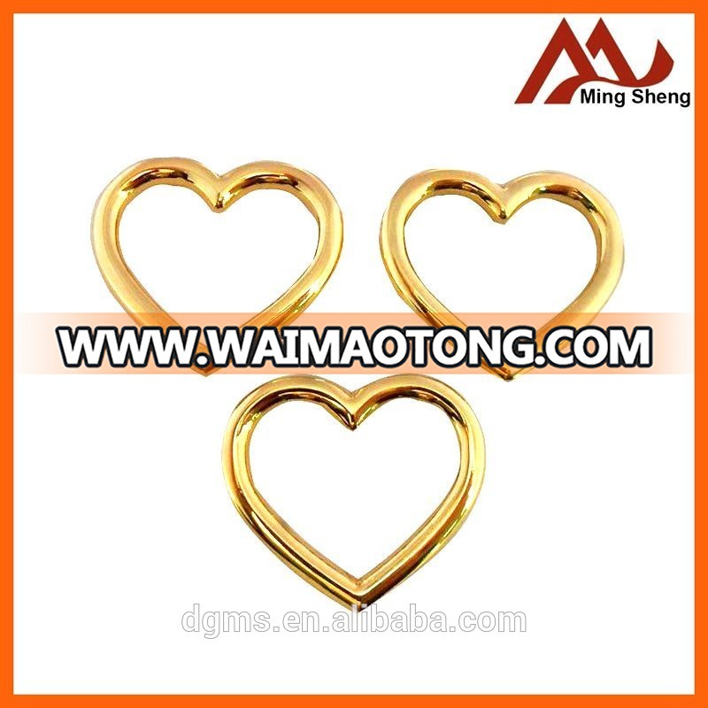 shiny small gold metal love heart ring buckle